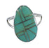 Southwest Turquoise Inlay Silver Jewelry Ring Size 8-1/4 AX85937